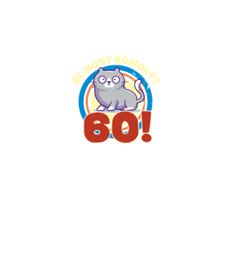 ez most komoly 60éves, csodálkozó macska minta fekete pólón