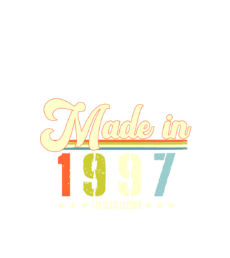 made in 1997, 1st class edition, születésnap, 1997-ben készült minta fekete pólón