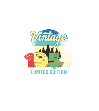 vintage évszám, limited edition, 1957-ben születetteknek minta fekete pólón