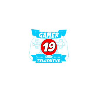 született gamer 19 éves szint teljesítve minta fekete pólón