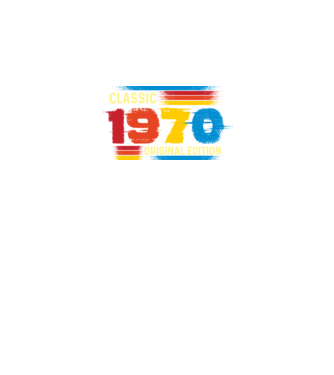 classic, original edition, retro, vintage évszám, születésnapi dátum, 1970 minta fekete pólón