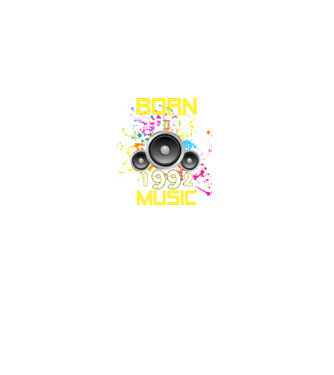 born to be music 1992-ben született, zenés születésnapi minta minta fekete pólón
