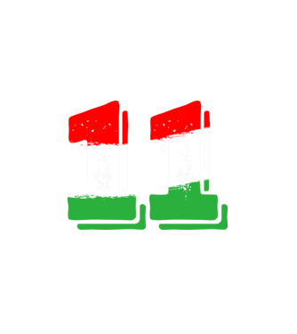magyar trikolor, piros fehér zöld szám 11 minta fehér pólón