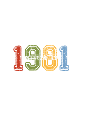 born in 1981 születésnapi felirat minta sötétkék pólón