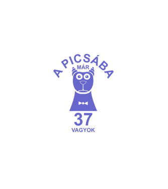 A PICSÁBA már 37 vagyok minta fehér pólón