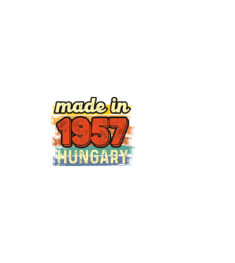 made in hungary felirat, retro évszám, grunge stílus, 1957 minta sötétkék pólón