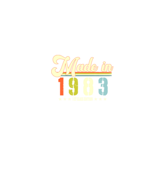 made in 1983, 1st class edition, születésnap, 1983-ben készült minta fekete pólón