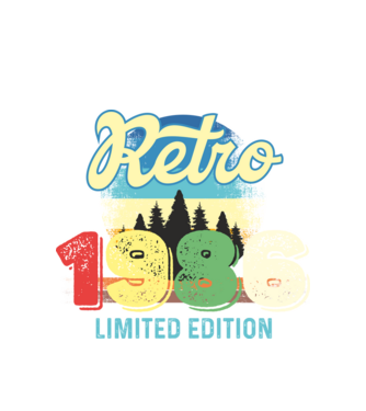 retro évszám, limited edition, 1986-ban születetteknek minta fehér pólón