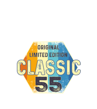original classic limited edition embléma 55 éves születésnapra minta fekete pólón