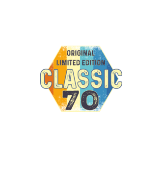 original classic limited edition embléma 70 éves születésnapra minta fekete pólón
