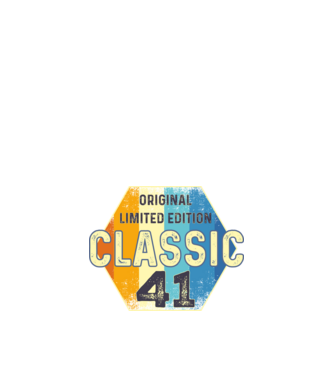 original classic limited edition embléma 41 éves születésnapra minta fekete pólón