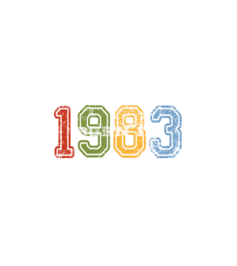born in 1983 születésnapi felirat minta fehér pólón