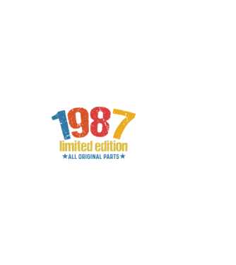 1987 limited edition ,all original parts,retro születésnapi évszám minta sötétkék pólón