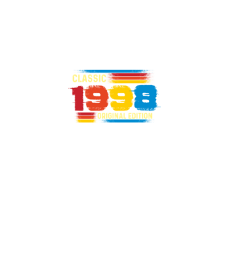 classic, original edition, retro, vintage évszám, születésnapi dátum, 1998 minta fekete pólón