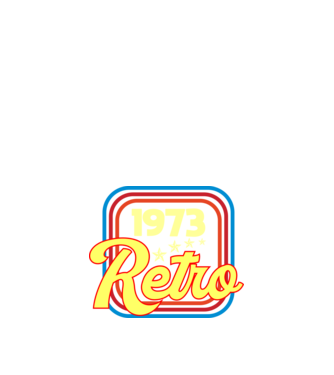 retro születésnapi felirat dátummal 1973 minta fekete pólón