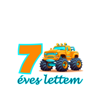 7 éves lettem monster truck minta fehér pólón
