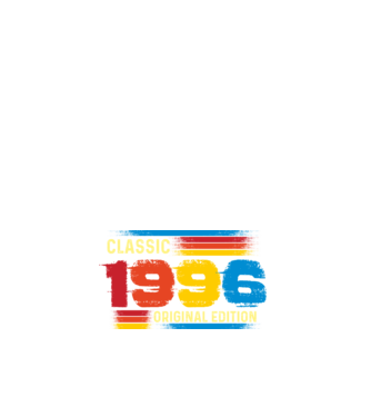 classic, original edition, retro, vintage évszám, születésnapi dátum, 1996 minta fehér pólón