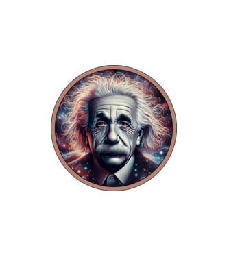 Einstein portré minta fehér pólón