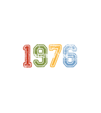 born in 1976 születésnapi felirat minta fehér pólón