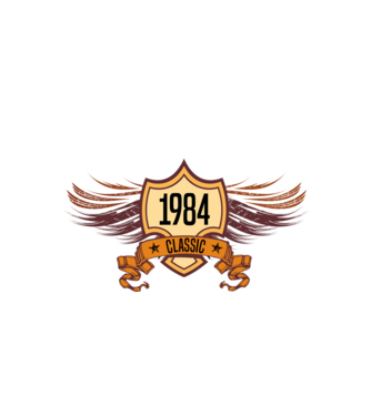 classic szülinapi embléma 1984 minta fekete pólón