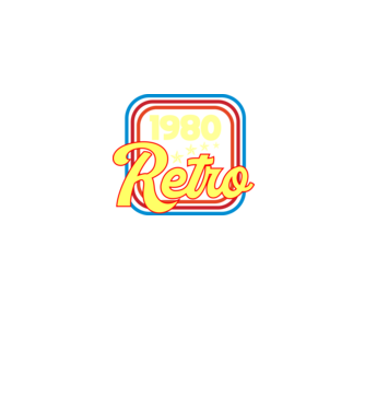 retro születésnapi felirat dátummal 1980 minta fekete pólón