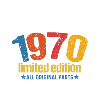 1970 limited edition ,all original parts, retro születésnapi évszám minta fehér pólón