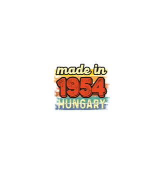 made in hungary felirat, retro évszám, grunge stílus, 1954 minta farmerkék pólón