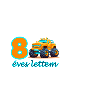 8 éves lettem monster truck minta világoskék pólón