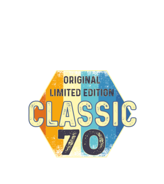 original classic limited edition embléma 70 éves születésnapra minta fekete pólón