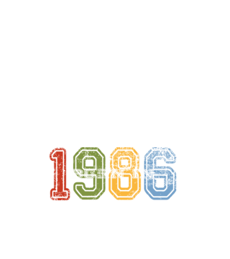born in 1986 születésnapi felirat minta fehér pólón