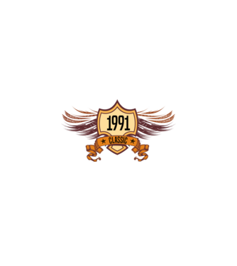 classic szülinapi embléma 1991 minta fekete pólón