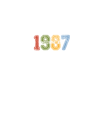 born in 1987 születésnapi felirat minta királykék pólón