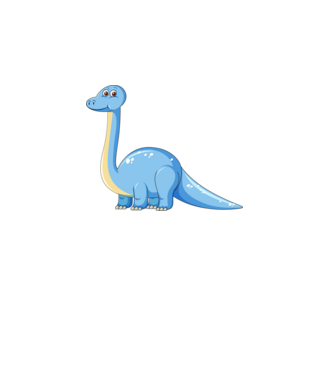 kék dino mesefigura minta fehér pólón
