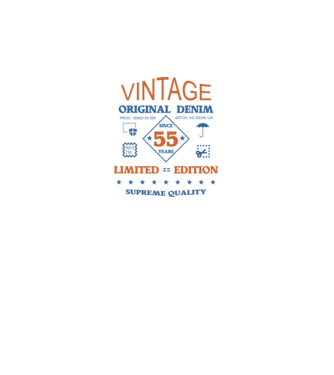 vintage original denim 55 év óta minta fehér pólón
