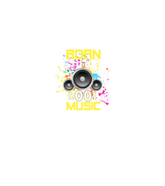 born to be music 2001-ben született, születésnapi zenés minta minta fekete pólón