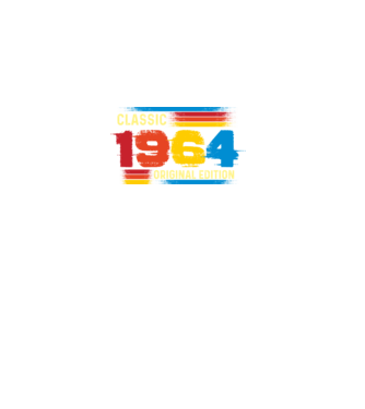 classic, original edition, retro, vintage évszám, születésnapi dátum, 1964 minta fekete pólón