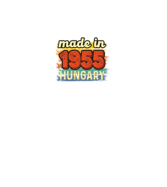 made in hungary felirat, retro évszám, grunge stílus, 1955 minta fekete pólón