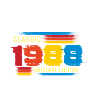 classic, original edition, retro, vintage évszám, születésnapi dátum, 1988 minta fehér pólón