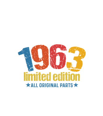 1963 limited edition ,all original parts, retro születésnapi évszám minta fekete pólón