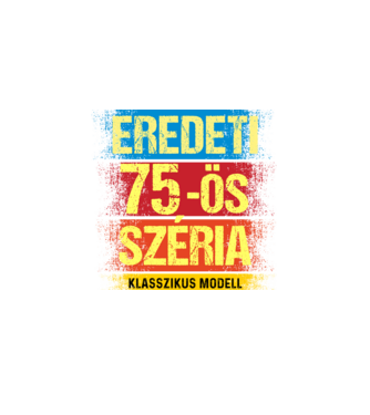 EREDEDI 75-ÖS SZÉRIA KLASSZKUS MODELL, RETRO SZÜLETÉSNAP minta fekete pólón