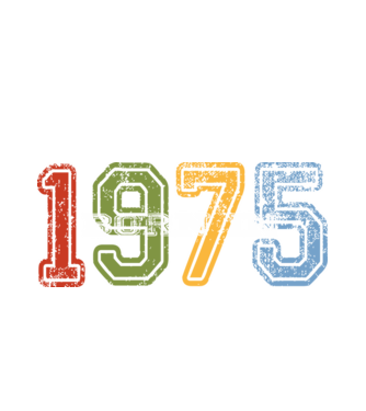 born in 1975 születésnapi felirat minta fehér pólón