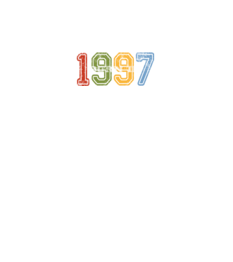 born in 1997 születésnapi felirat minta fekete pólón