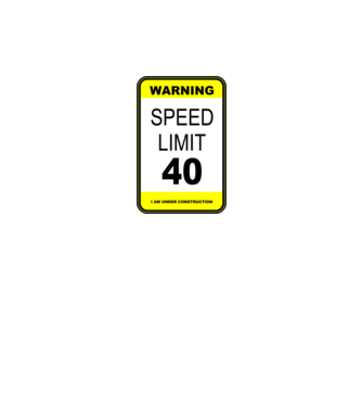warning speed limit 40 , under construction minta fekete pólón