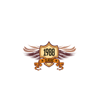 classic szülinapi embléma 1988 minta fekete pólón