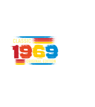 classic, original edition, retro, vintage évszám, születésnapi dátum, 1969 minta fekete pólón