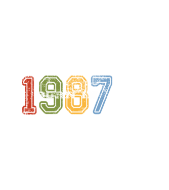 born in 1987 születésnapi felirat minta sötétkék pólón