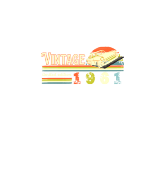vintage, limited edidtion, retro születésnapi felirat, évszám veterán autóval, 1961 minta fekete pólón