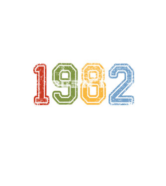 born in 1982 születésnapi felirat minta homokszín pólón