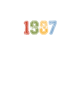 born in 1987 születésnapi felirat minta fekete pólón