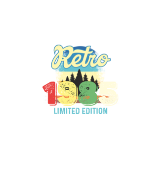 retro évszám, limited edition, 1985-ben születetteknek minta fekete pólón